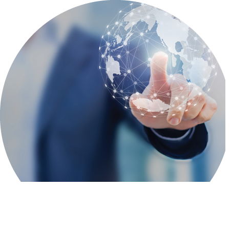 Global network communication with international connections for business around 3d world map, financial exchange, Internet of Things (IoT), blockchain technology, worldwide forex, abstract concept